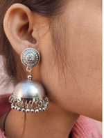 Stylish Silver Plated Oxidized Lightweight Stud with Jhumki Earring in Munich