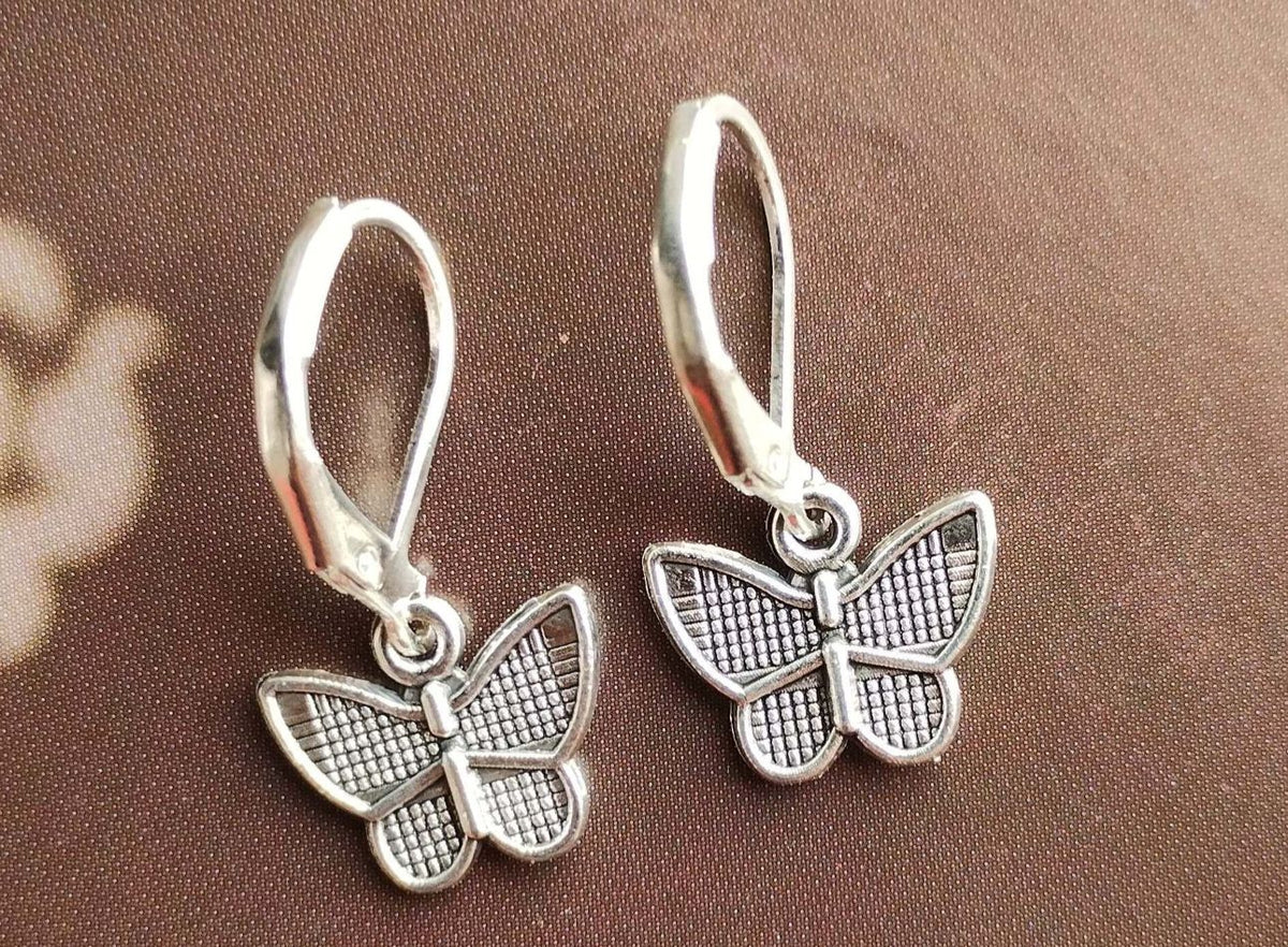 Butterfly Shape Charming Silver Charm Hoop Earrings in Germany