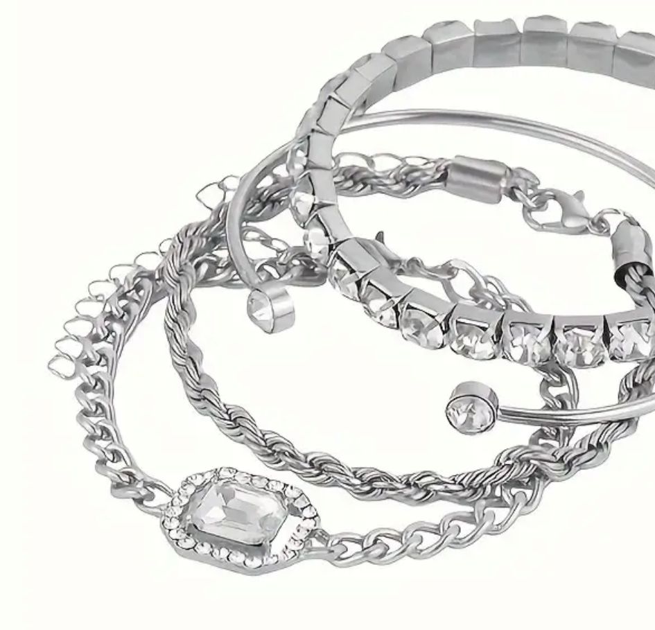 Silver-plated layered Chain Bracelet in Germany