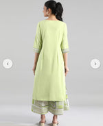 Printed Round Neck Cotton Flax Women Kurta Set in Germany