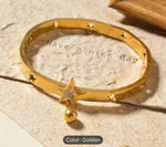 Fashionable Cute Korean Style Geometric Star Stainless Steel Bracelet in Germany