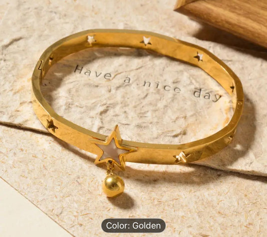 Fashionable Cute Korean Style Geometric Star Stainless Steel Bracelet in Germany