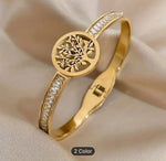 Retro Life Tree incelet Chunky Gold Bracelet Rhinestone Cuff Bracelet For Women in Munich