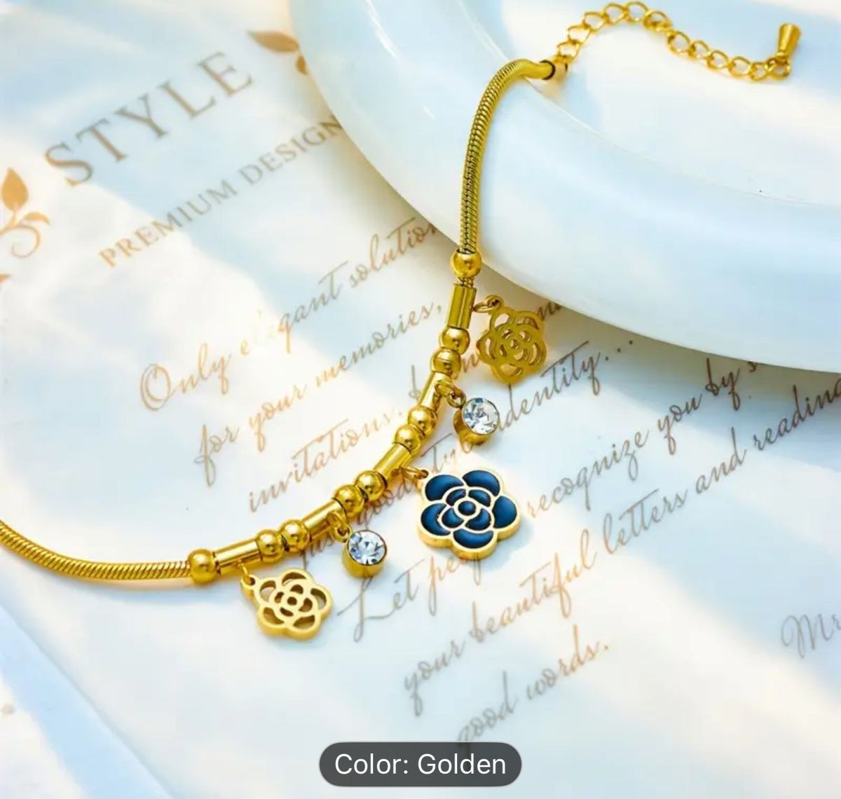 Beaded Zircon Stone Heart Eye Charm Thick Snake Chain Bracelets For Women in Germany