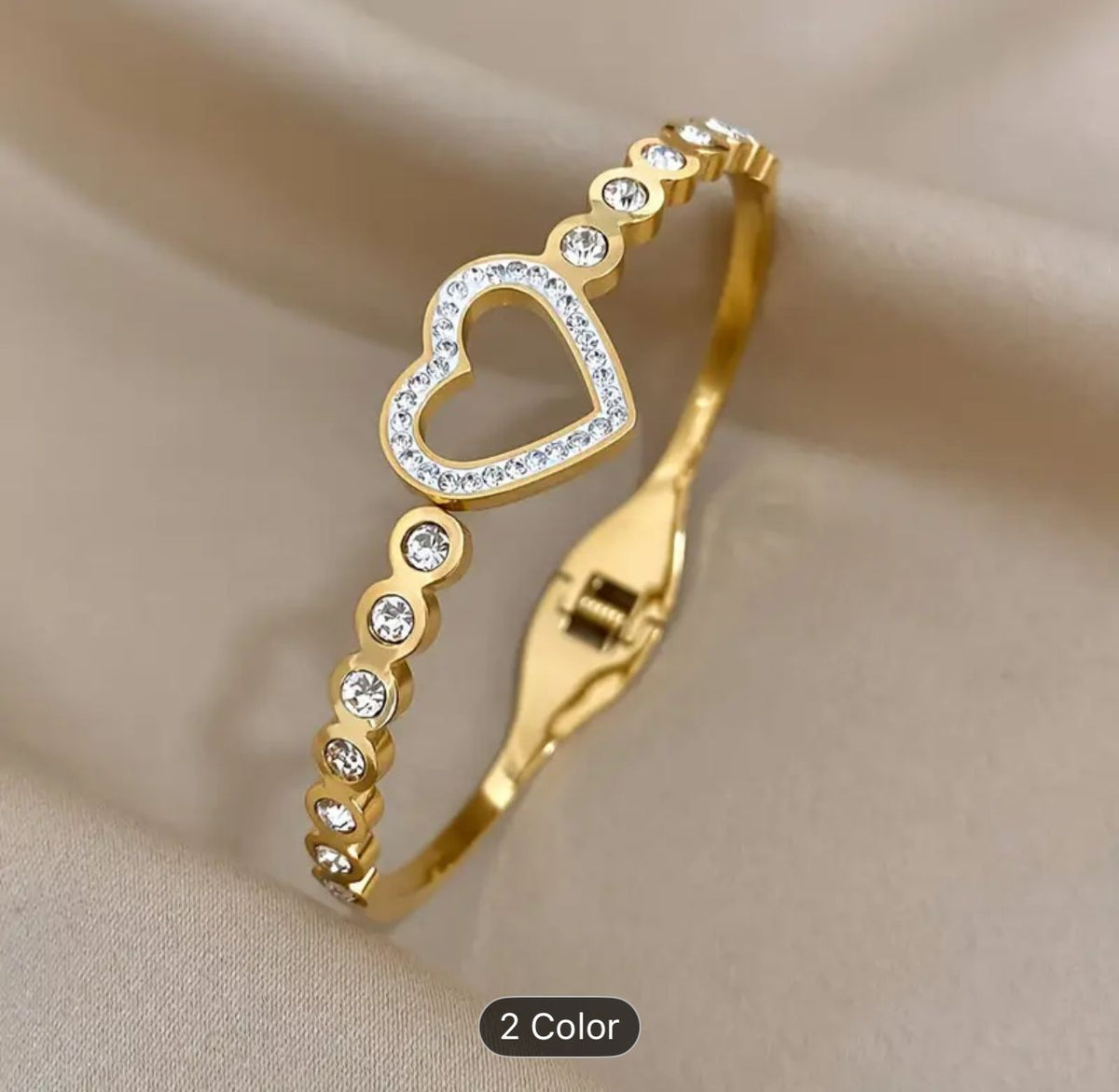 Heart Stainless Steel Gold Plated Couple Charm Bracelet in Berlin