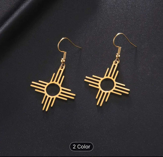 Sun Dangle Earrings Stainless Steel Gold Color Women Earrings in Germany Namma Markt