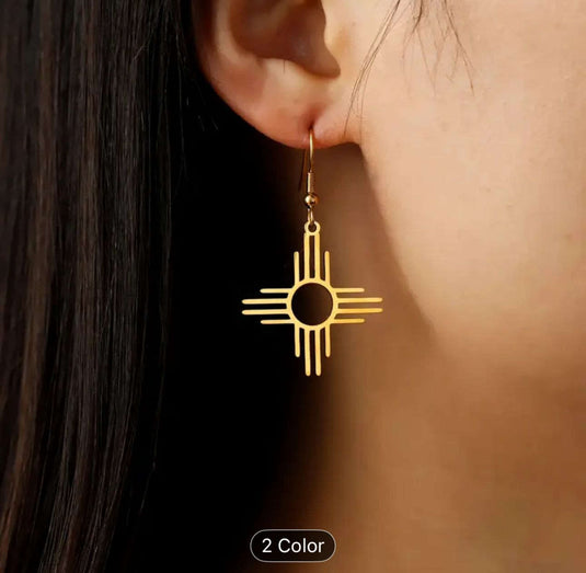 Sun Dangle Earrings Stainless Steel Gold Color Women Earrings in Germany Namma Markt