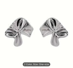 Silver Twisted Metal Post Earrings For Women in Munich