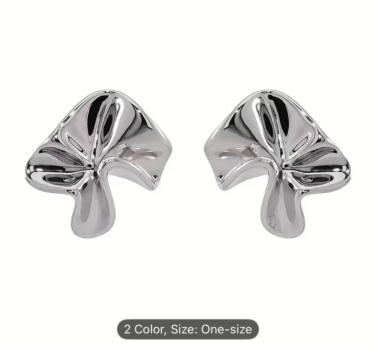 Silver Twisted Metal Post Earrings For Women in Munich