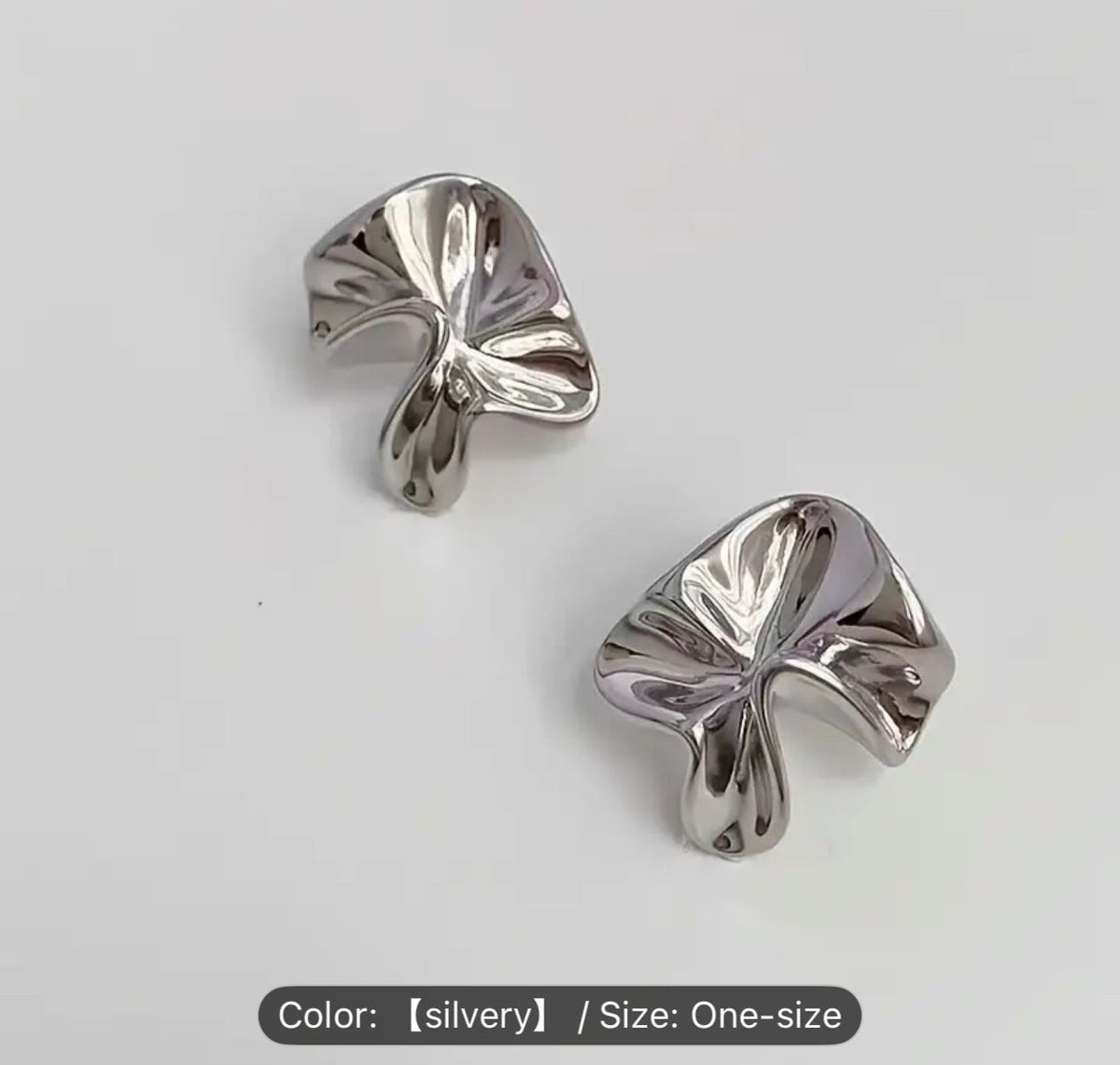 Silver Twisted Metal Post Earrings For Women in Munich