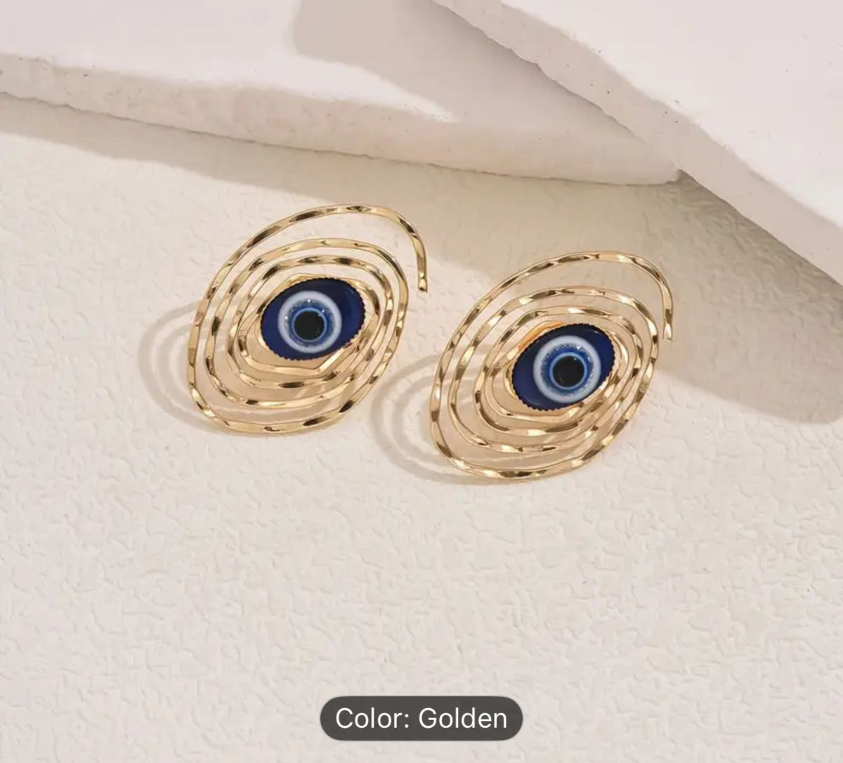 Spiral Line Evil Eye Earrings in Berlin