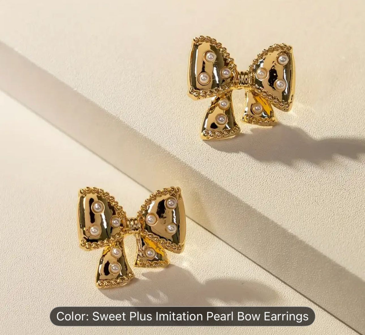 Gold Plated Trendy Small Needle Bow Knot Shape Korean Earrings Alloy Earring Set in Germany