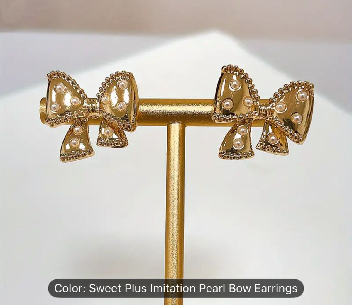 Gold Plated Trendy Small Needle Bow Knot Shape Korean Earrings Alloy Earring Set in Germany