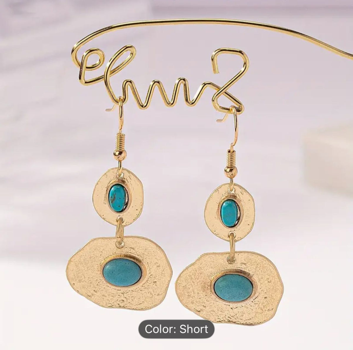 Bohemian Style Vintage Golden Metal Earrings in Germany