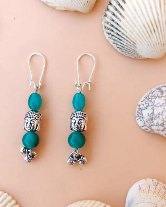 Designer Pearl Earrings with Buddha Charm for Women and Girls in Germany