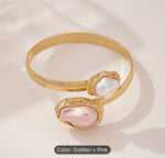 Women Pearls Handcrafted Gold-Plated Armlet Bracelet in Munich