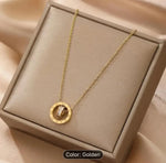 Roman Numeral Interlocking Circles Pendant Necklace in Munich