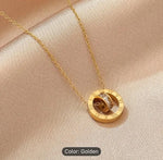 Roman Numeral Interlocking Circles Pendant Necklace in Munich