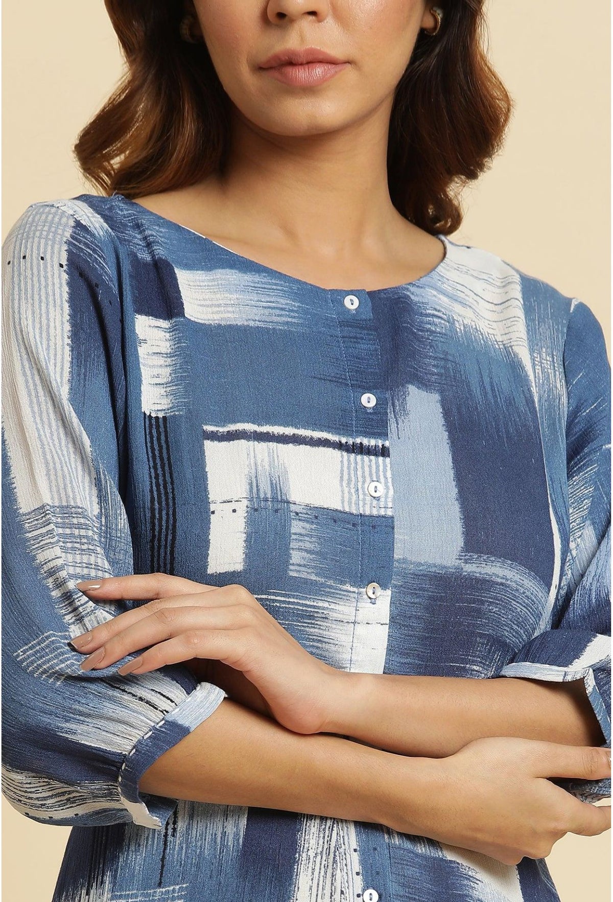 Indigo Abstract Print Kurta in Berlin