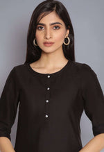 Black Round Neck Solid kurta in Germany Namma Markt