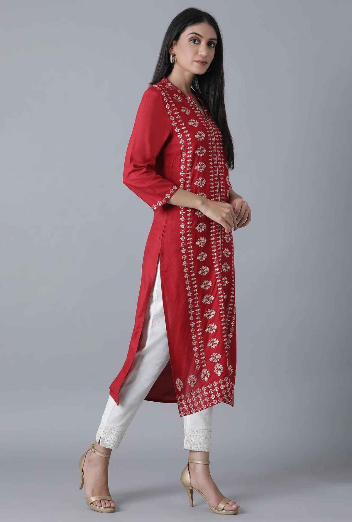Maroon Printed Rayon kurta in Berlin