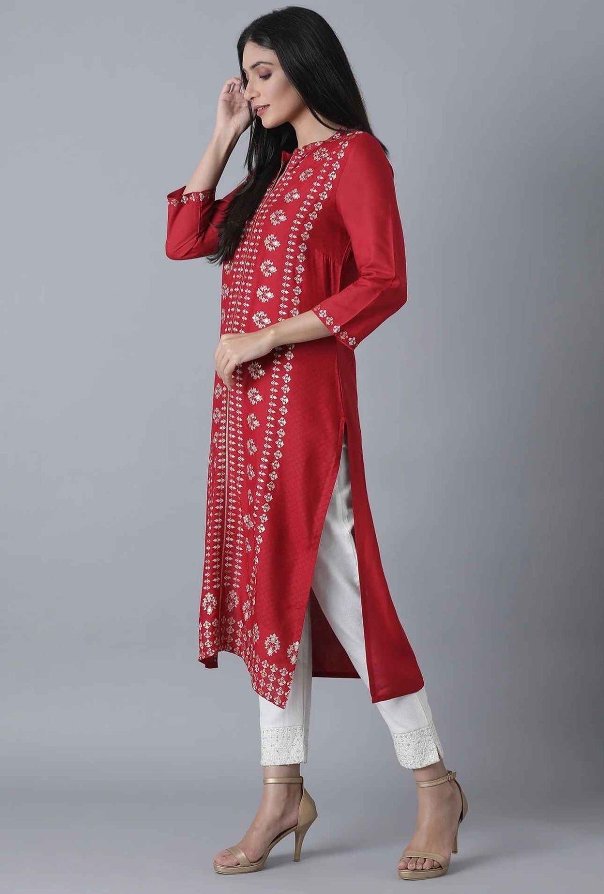 Maroon Printed Rayon kurta in Berlin