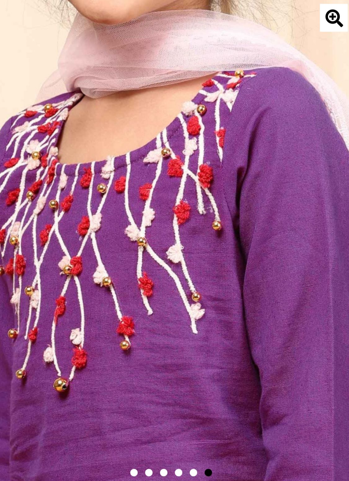 Cotton Full Sleeveless Floral Embroidered Kurta With Palazzo & Dupatta in Germany