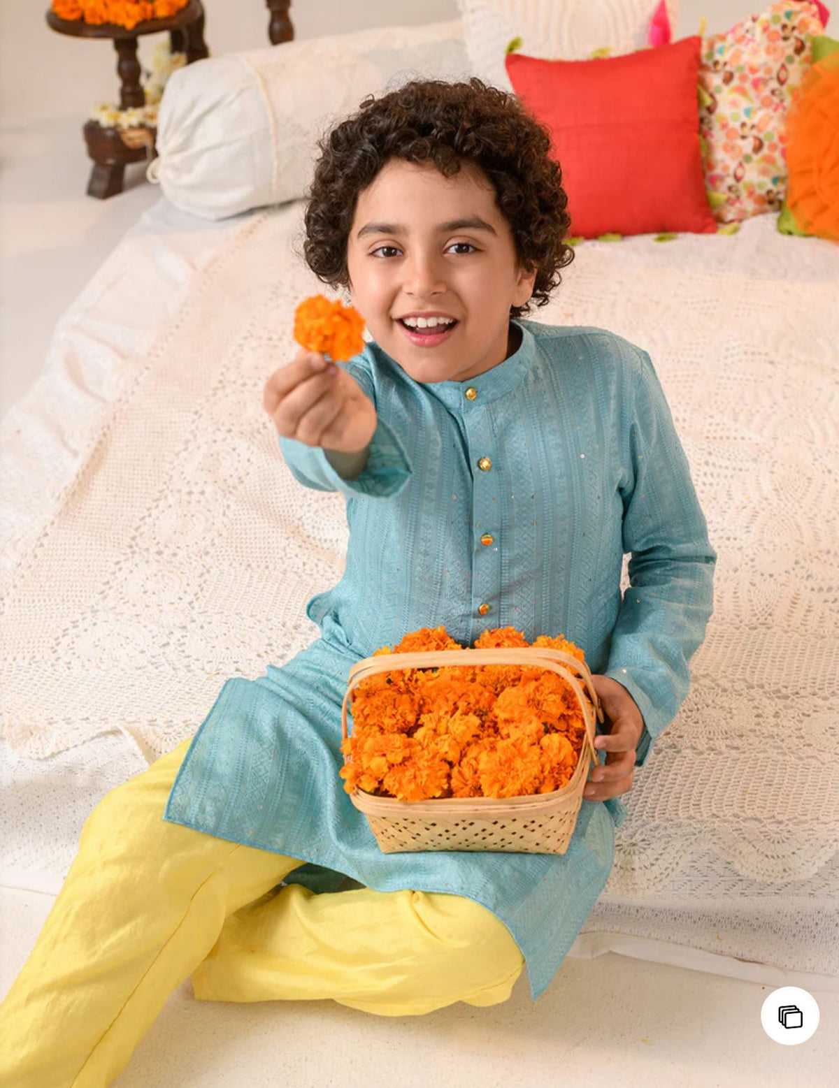 Boys Ethnic Motifs Printed Regular Pure Cotton Kurta With Pyjamas in Germany