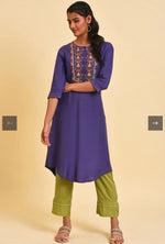 Purple Embroidered kurta Set in Germany