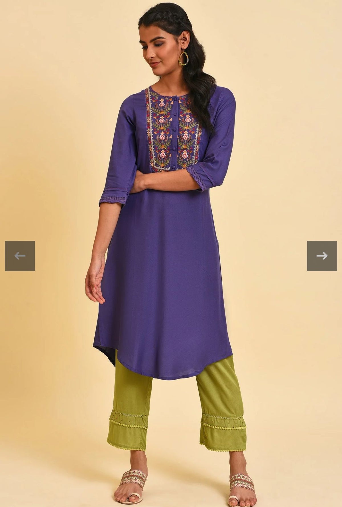 Purple Embroidered kurta Set in Germany