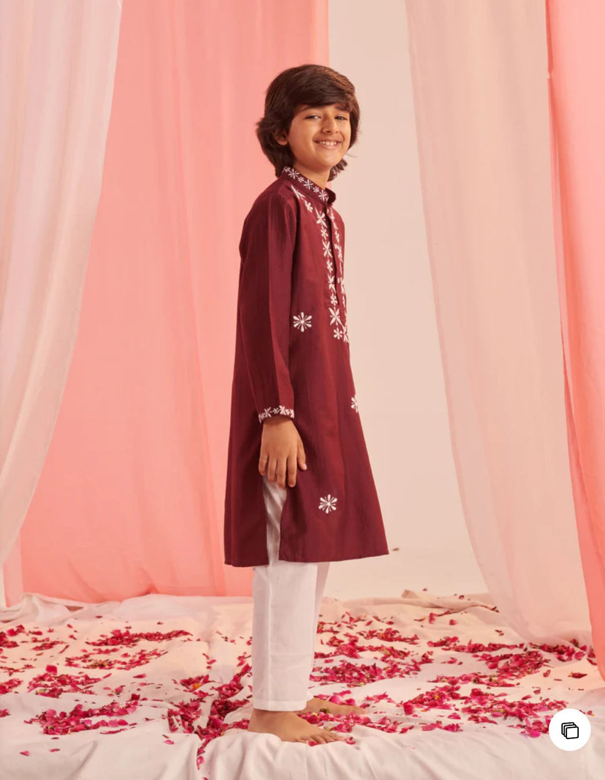 Boys Embroidered Regular Kurta with Pyjamas in Munich