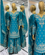 Unique Pure Heavy Chinnon Silk With Embroidery Suit in Munich