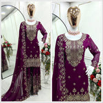 New Fox Georgette Top-Sarara and Dupatta Set Fully Stitched in Germany