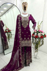 New Fox Georgette Top-Sarara and Dupatta Set Fully Stitched in Germany