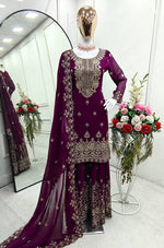 New Fox Georgette Top-Sarara and Dupatta Set Fully Stitched in Germany