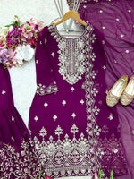 New Fox Georgette Top-Sarara and Dupatta Set Fully Stitched in Germany