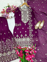 New Fox Georgette Top-Sarara and Dupatta Set Fully Stitched in Germany