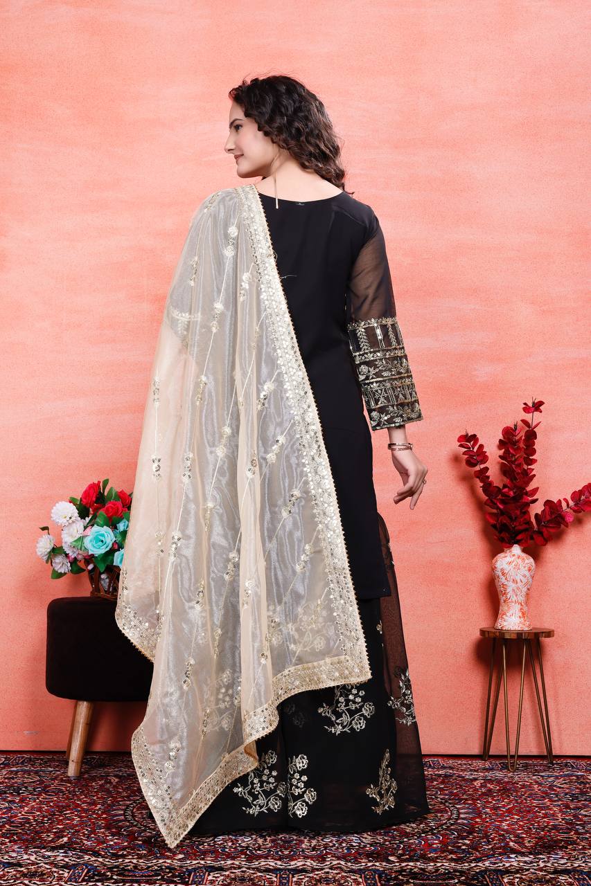 Heavy Faux Georgette With Embroidery Sequence Work Suits in Munich