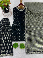 Heavy Faux Georgette With Embroidery Sequence Work With Full Sleeve suit in Berlin