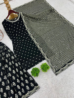 Heavy Faux Georgette With Embroidery Sequence Work With Full Sleeve suit in Berlin