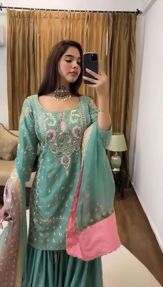 Heavy Chinnon silk With Embroidery Sequence Work Suit in Berlin Namma Markt