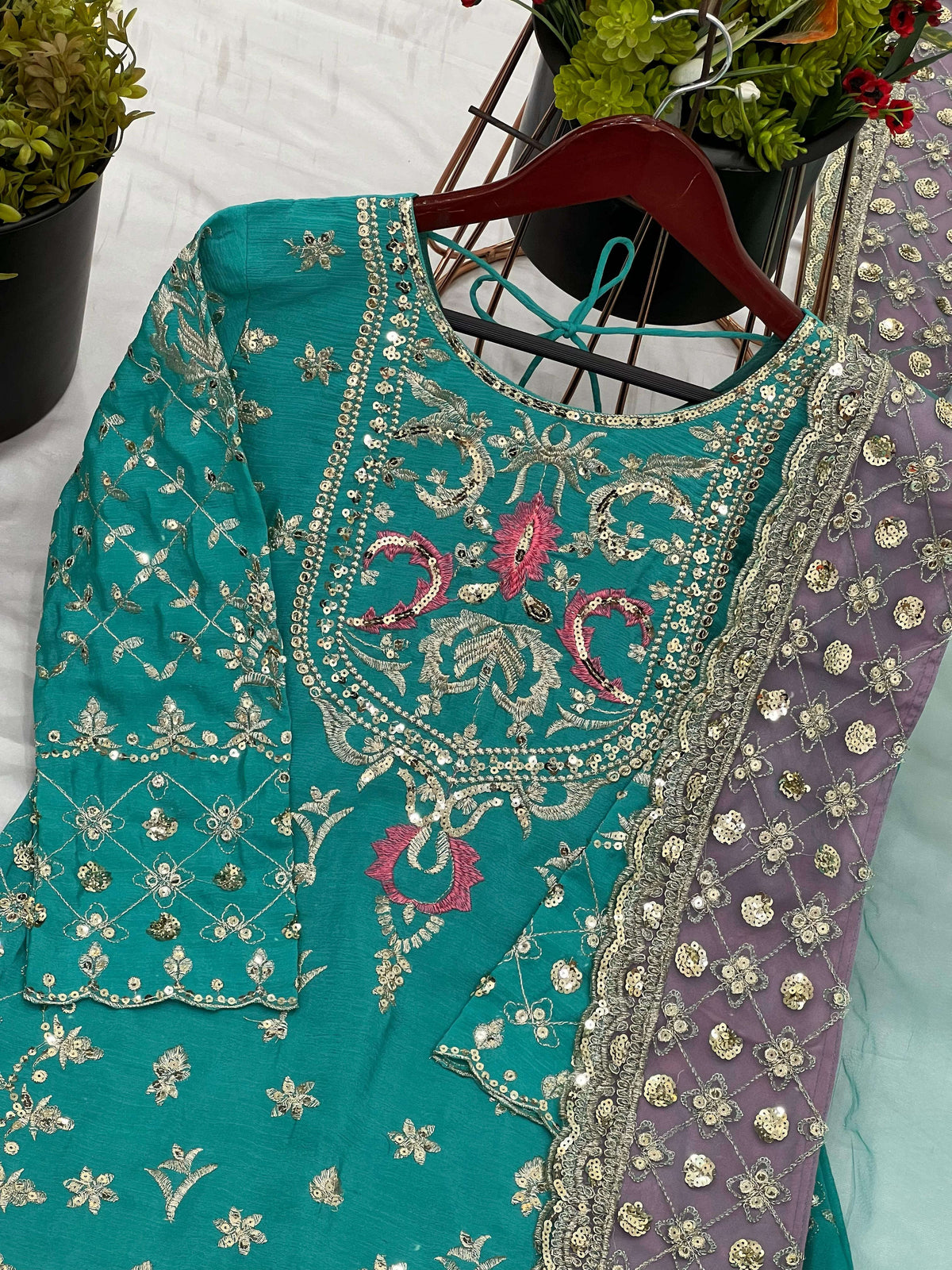 Heavy Chinnon silk With Embroidery Sequence Work Suit in Berlin Namma Markt