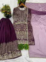 Heavy Pure Chinnon Silk Embroidery Sequence Work With Moti Work With Full Sleeve in Berlin