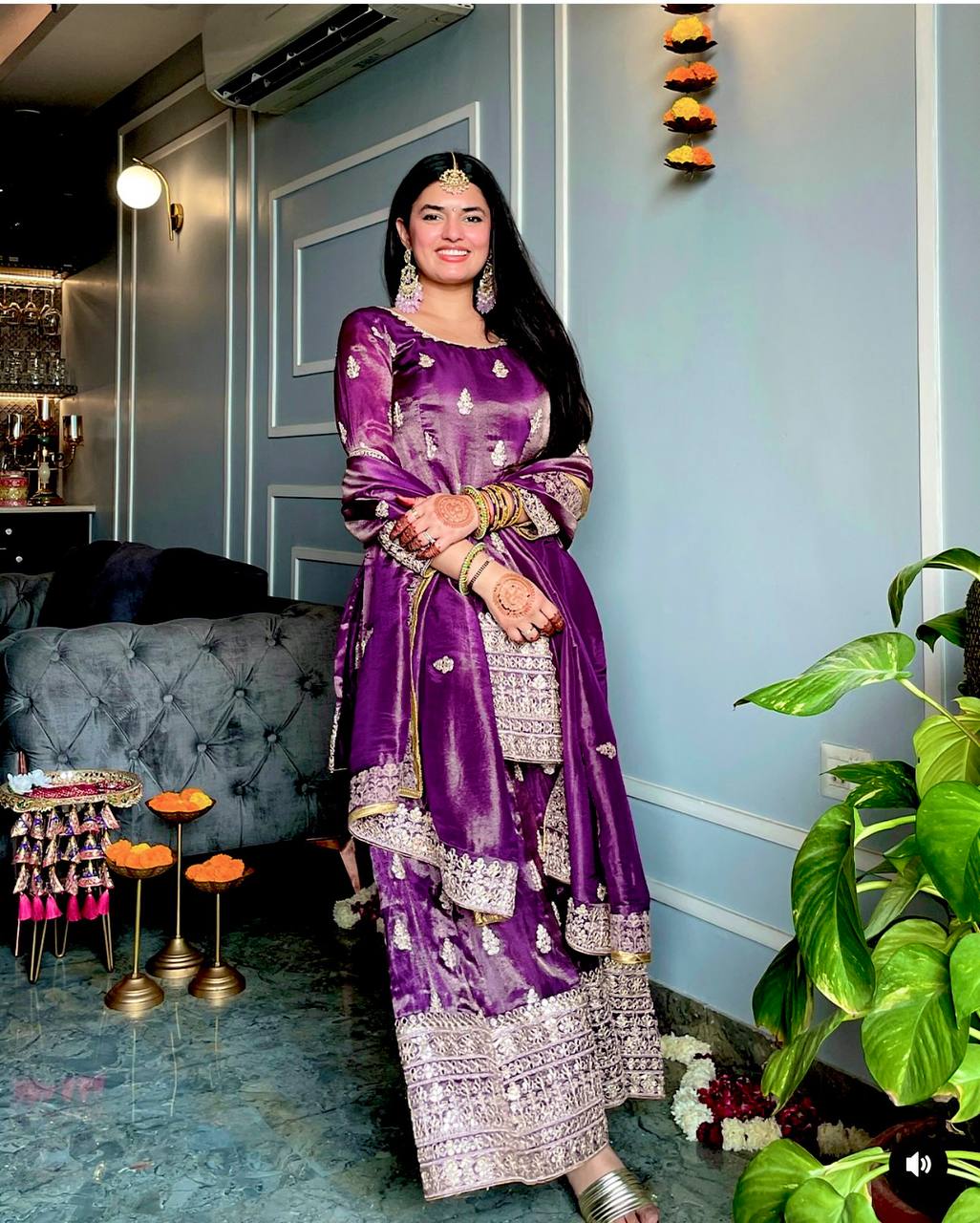 Pure Chinon Silk With Embroidery Suit in Germany