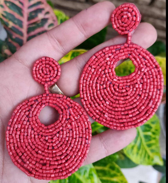 Party Seed Beads Embroidery Earrings in Berlin