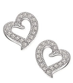 Silver Plated Swarovski Stone Heart Shape stud Earrings in Germany