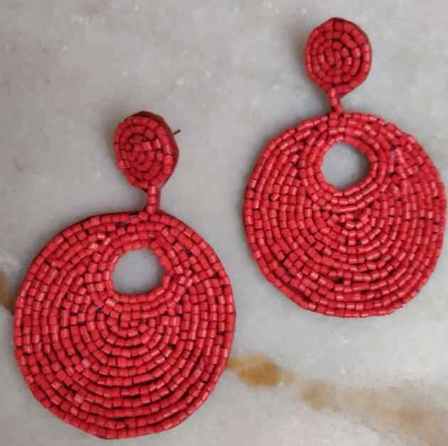 Hand crafted embroidery designer Round Shape Earrings for girls and Women in Berlin