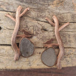 Contemporary Brass Handmade Mother of Pearl Bird Earring in Germany