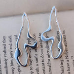 Handmade Brass Modern Art-Inspired Dangle Earrings in Germany