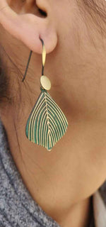 Handcrafted Boho Green Leaf Earrings in Germany